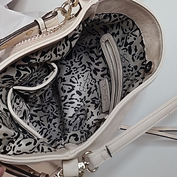 Jessica Simpson Zip LeatherExterior Bags & Handbags, Cream Crossbody - Picture 4 of 16